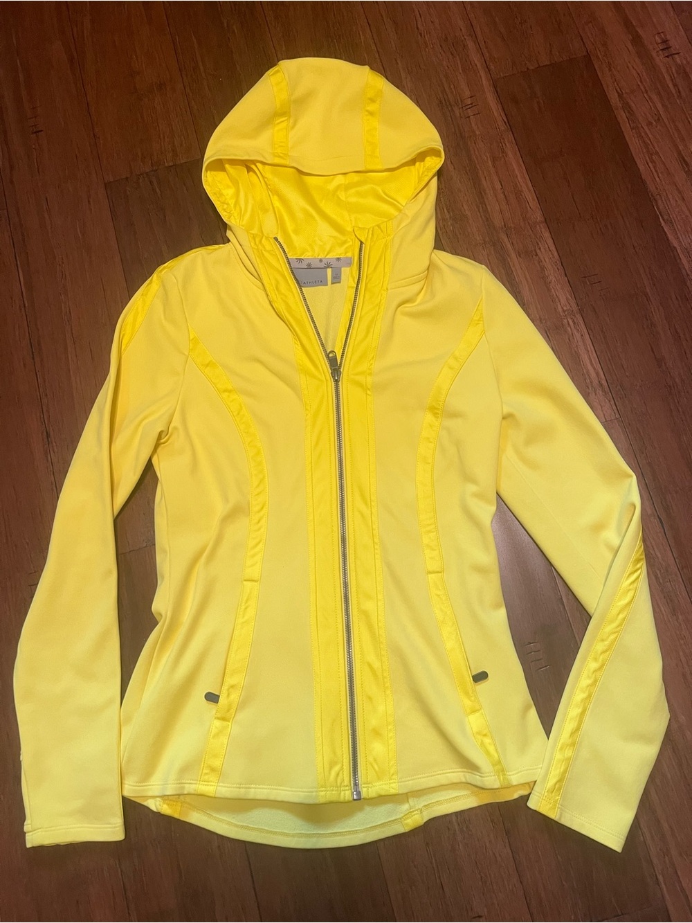 Athleta Bright Yellow Hooded Zip Jacket